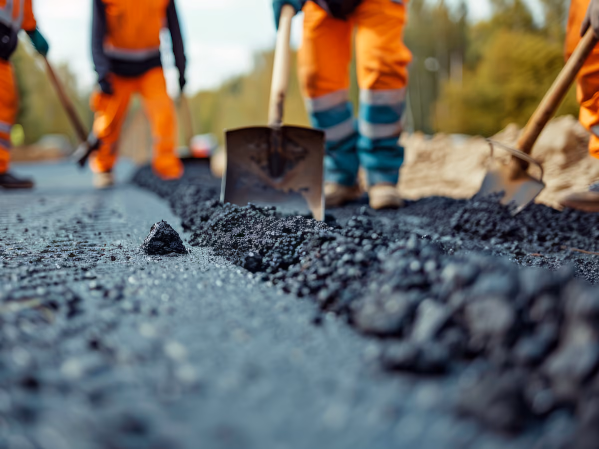 Asphaltverarbeitung im professionellen Straßenbau